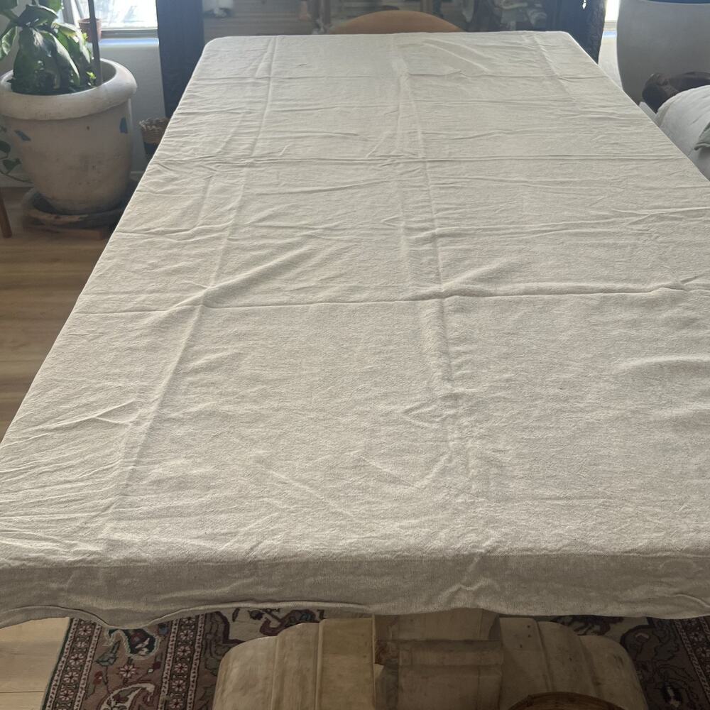 Home Curtains Set of 2 Beige Linen Blend 52.5"x 93"